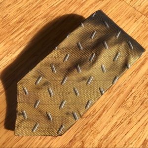 Sulka Silk Tie Rich Bronze Jaquard W/Black & White